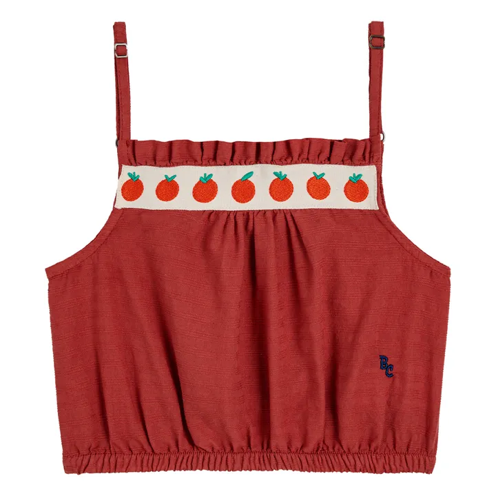 Bobo Choses Top à Bretelles Brodé Tomates | Rouge