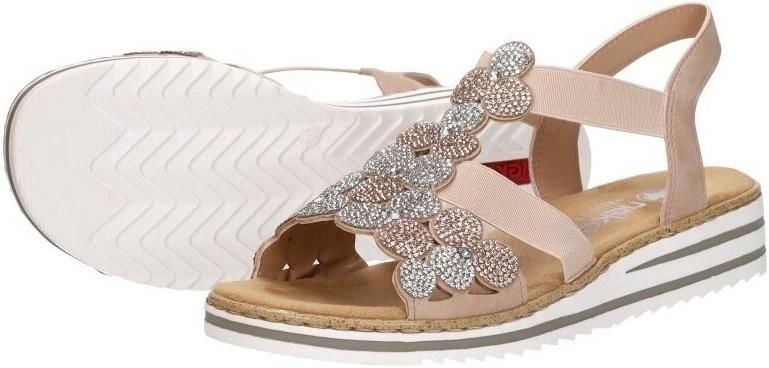 Rieker Sandalen Plat Sandalen Plat Roze