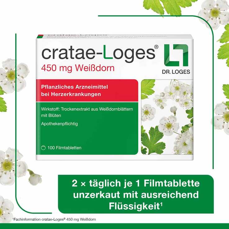 cratae-Loges 450 mg Weißdorn Filmtabletten, 100 St