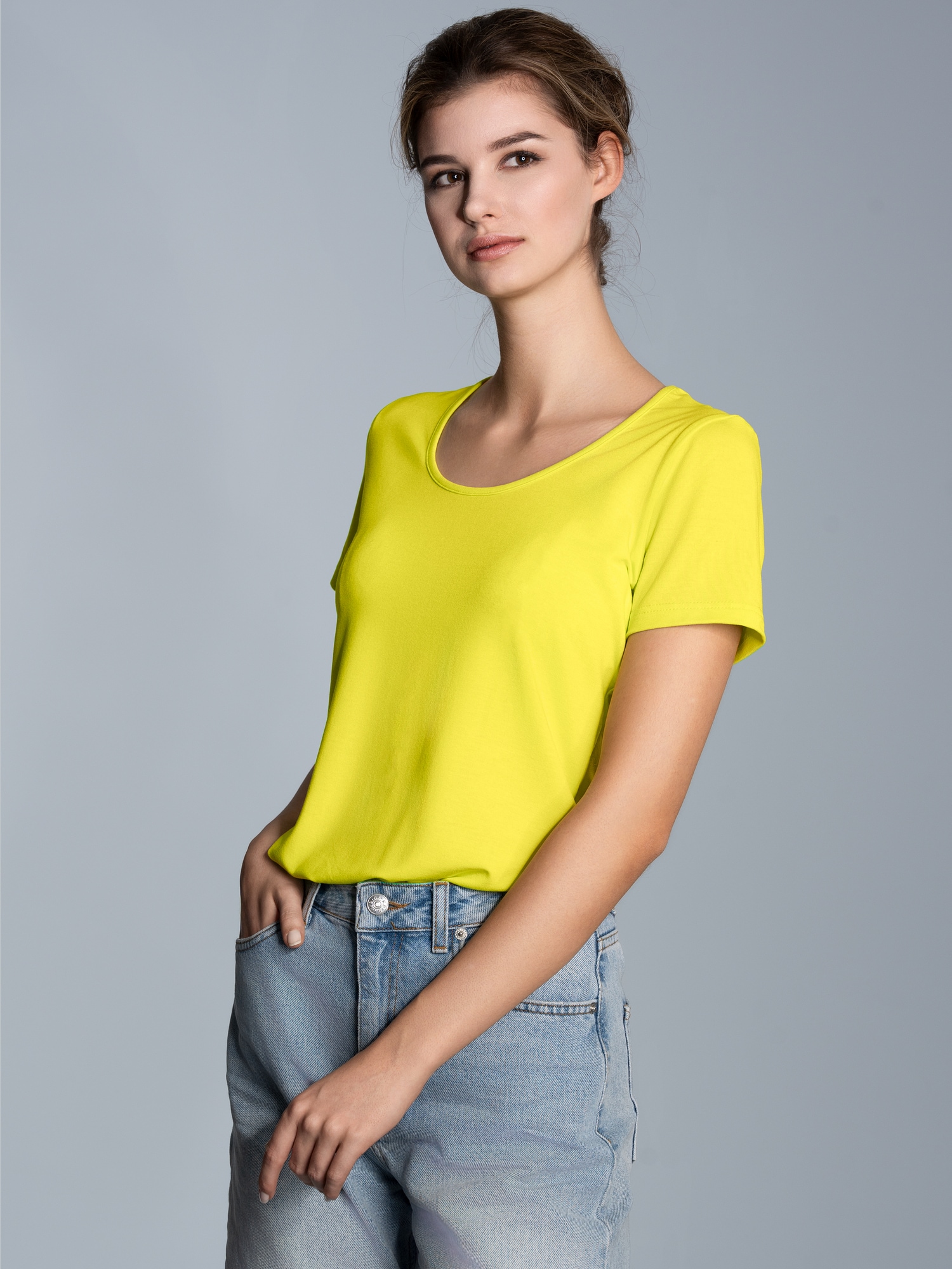 Rundhalsshirt aus Viskose Powergreen