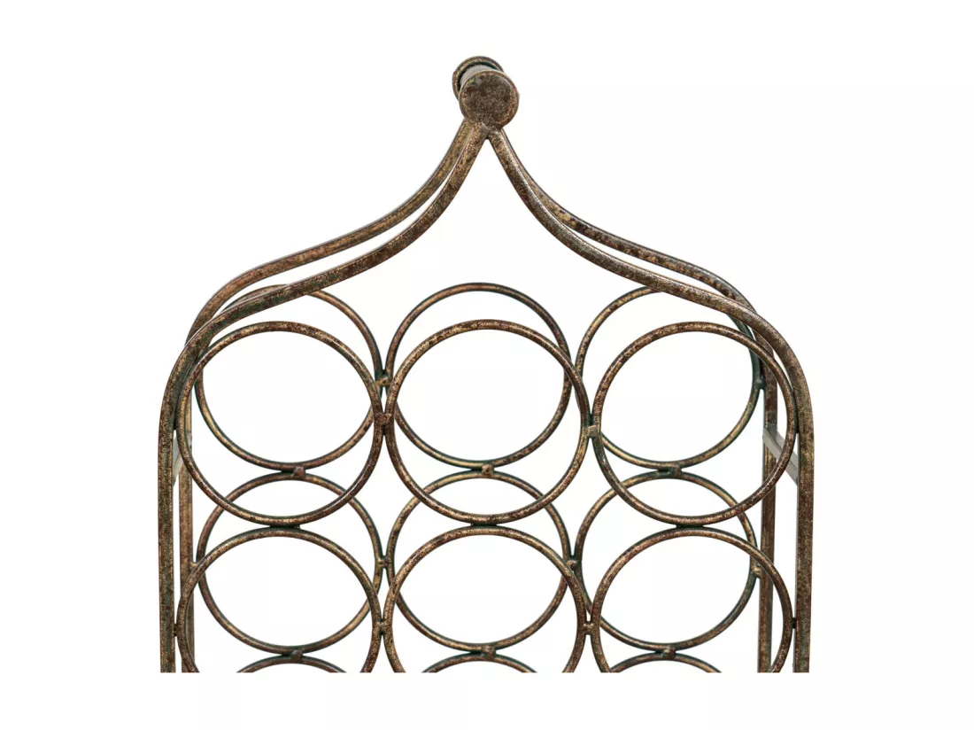 Porte-bouteille Vinique en fer forgé finition noir antique - 24 bouteilles - 36x16x106 cm