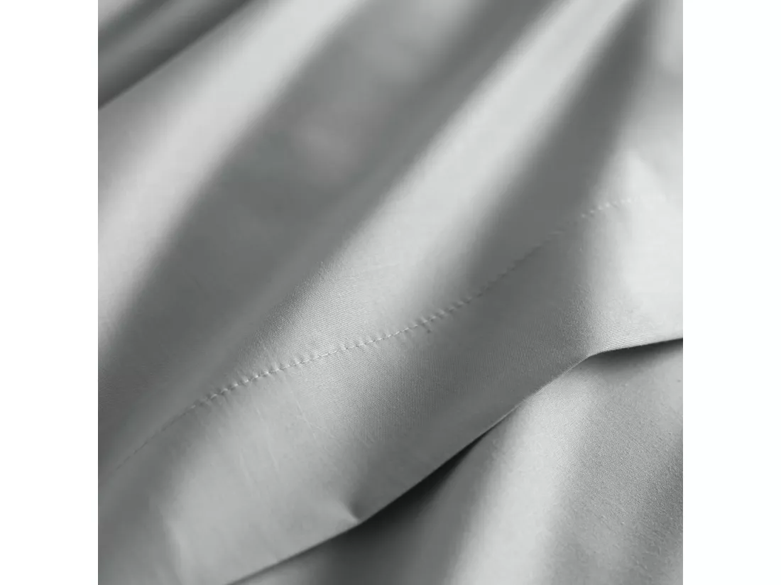 Drap plat coton percale Gris 240x310 - SOMEO - MORPHEE