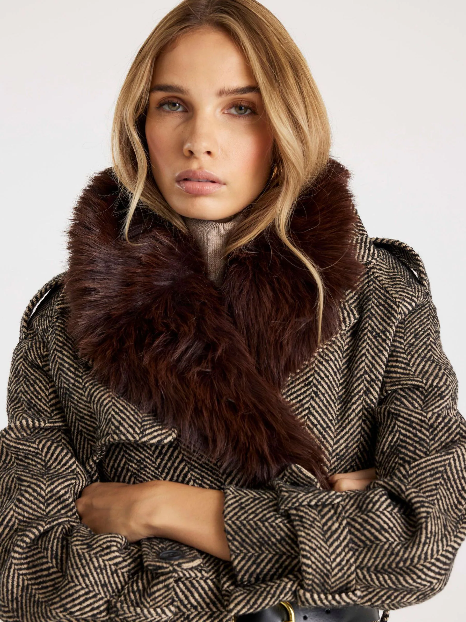 River Island Herringbone Trench Coat