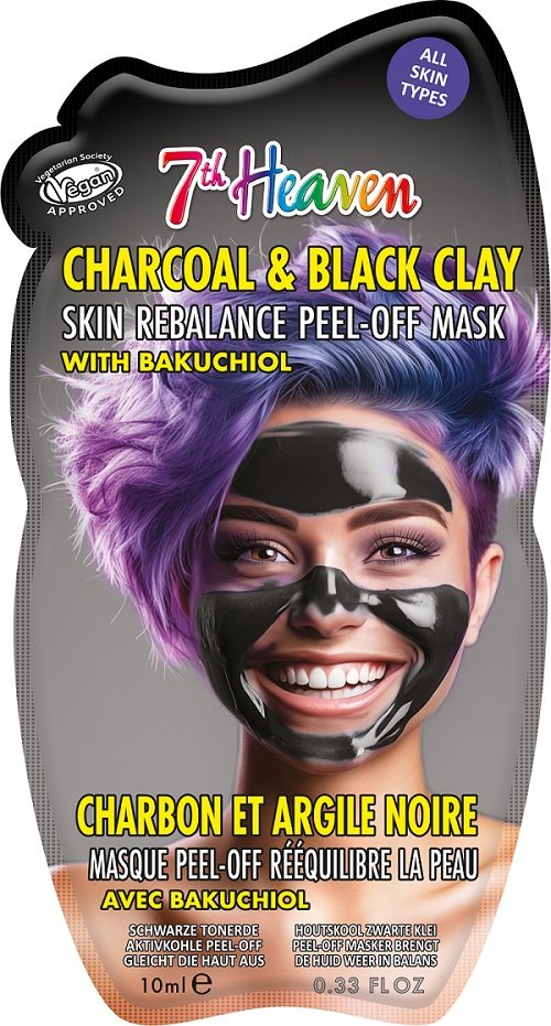 7th Heaven Peel-Off Mask<br>10 ml, Charcoal & Black Clay