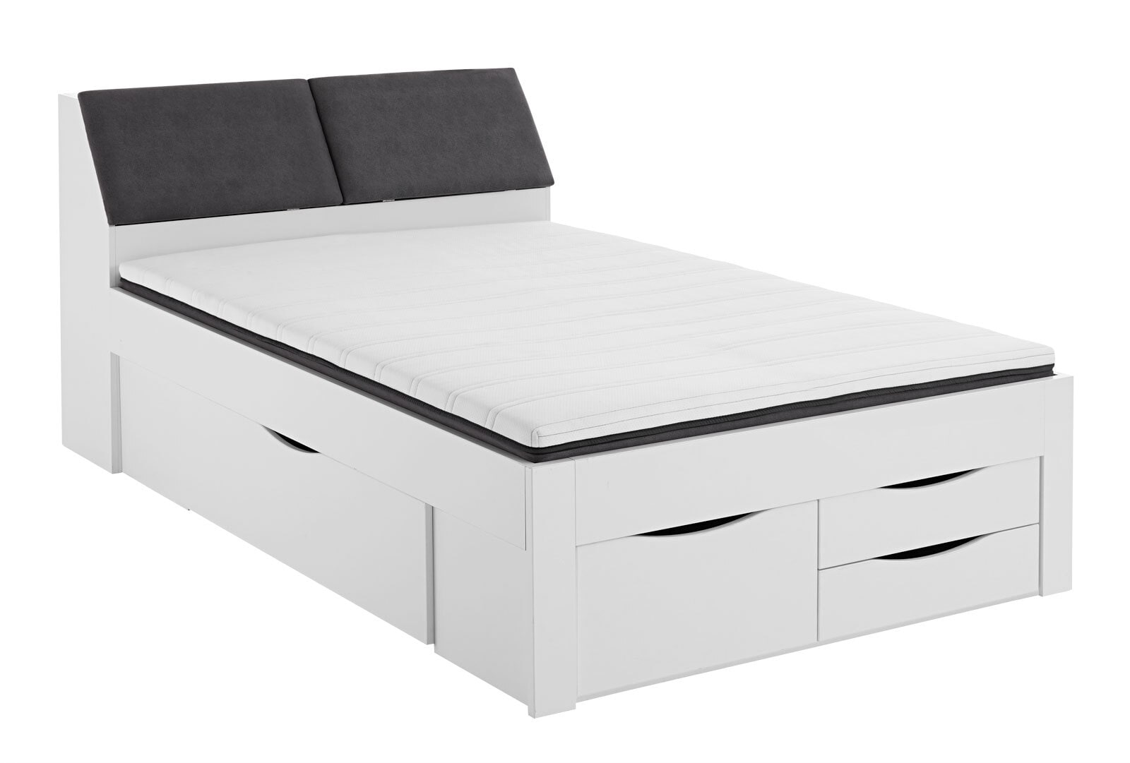 Stauraum-/Funktionsbett MAXI 140 x 200 cm weiß