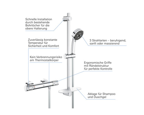 GROHE Douchemengkraan met Thermostaat PRECISION FEEL Chroom 34791000