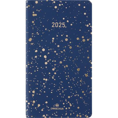 Agenda de poche Céleste - 1 semaine sur 2 pages - 9,5 x 17 cm - bleu marine - Oberthur