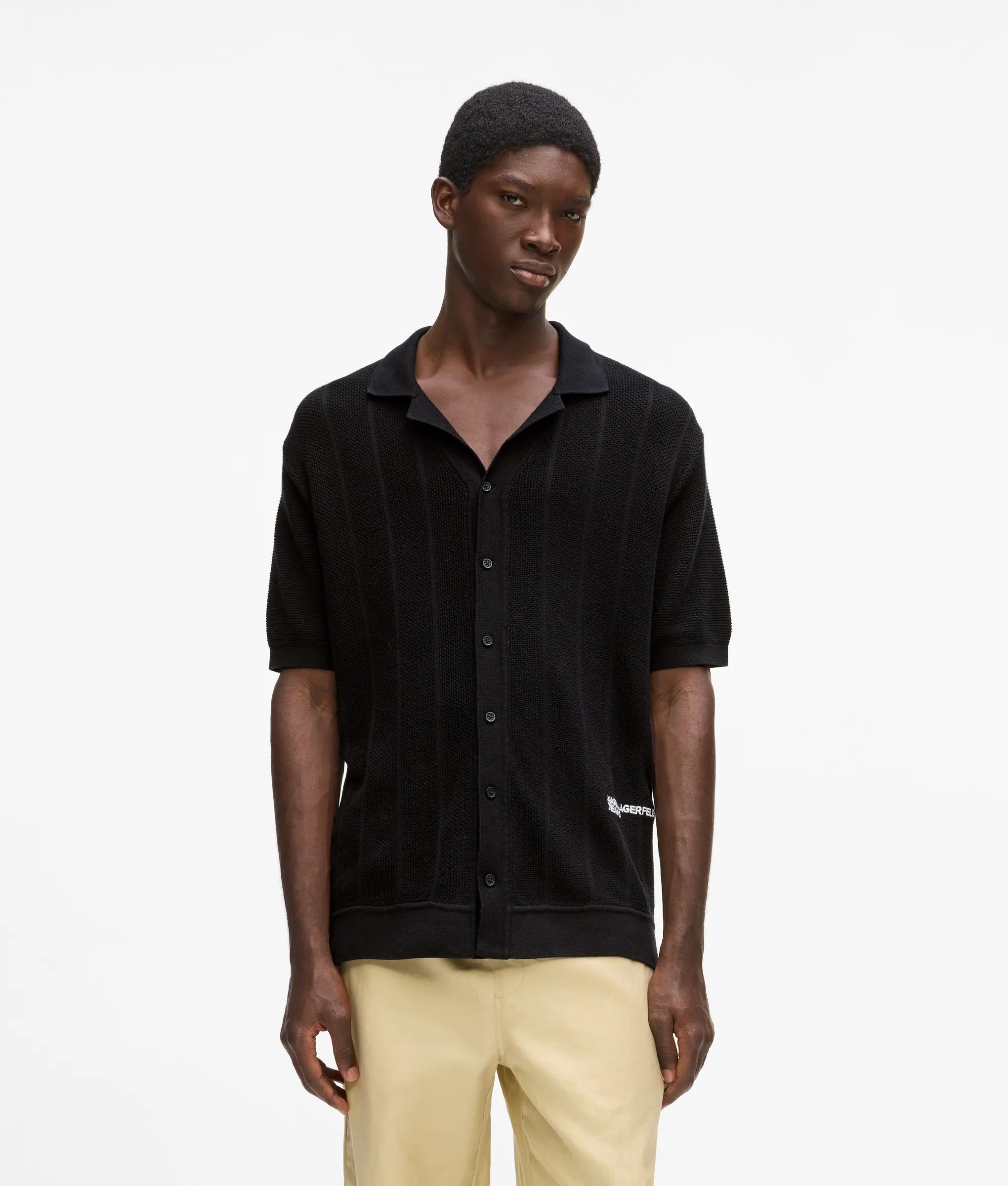 Gebreid poloshirt met korte mouwen