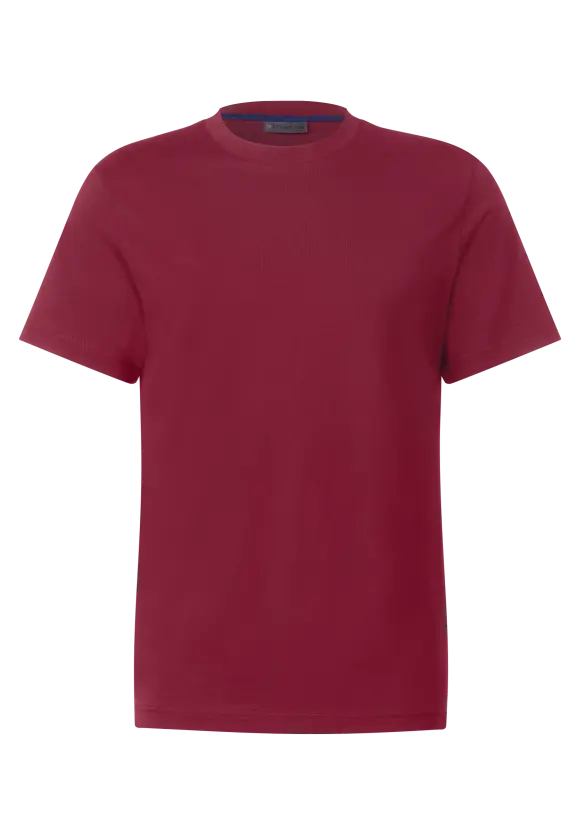 Basic T-Shirt in Unifarbe - wine red