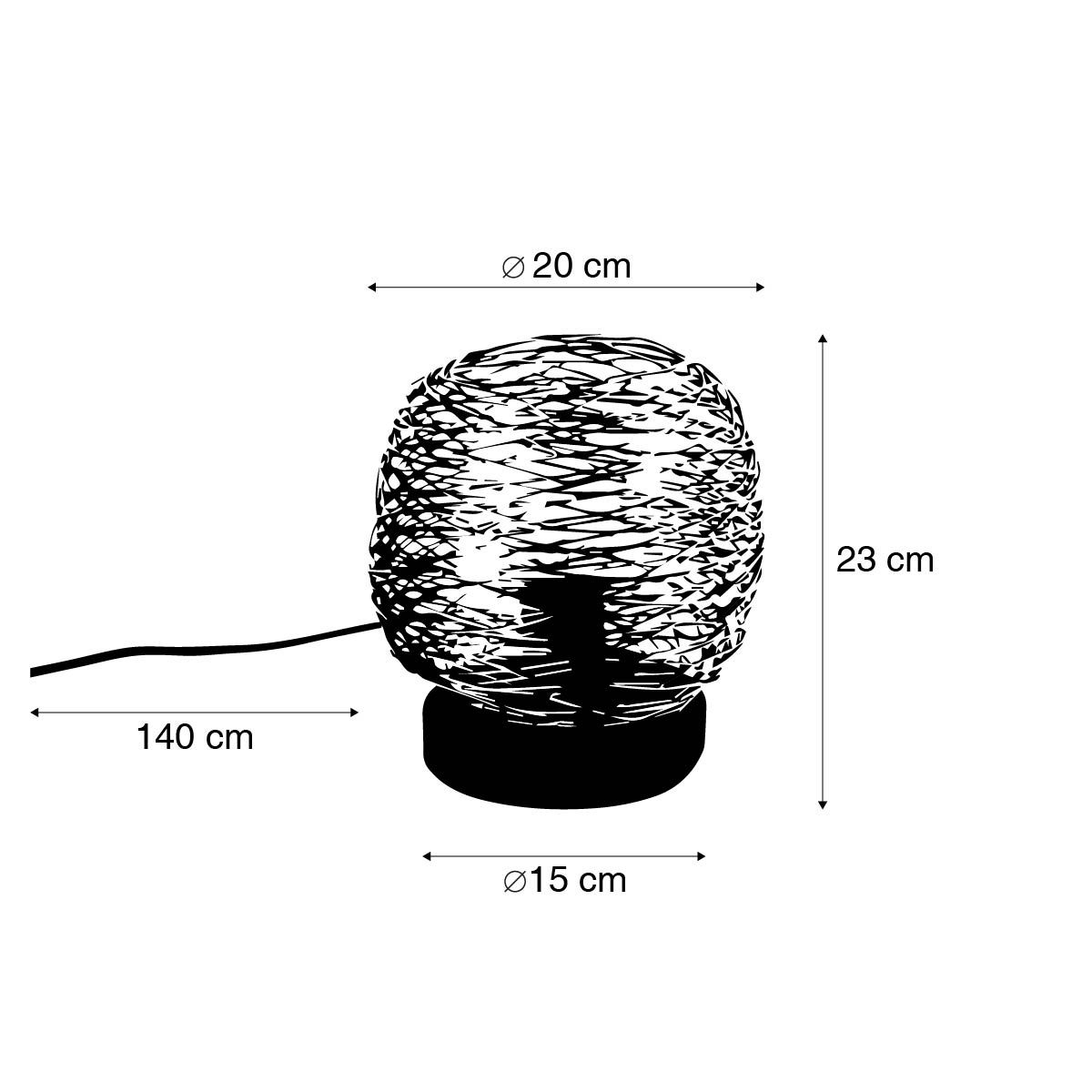 Design tafellamp goud met zwart 20 cm - Sarella