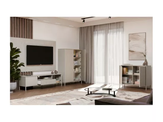 KAMARO 2D SLIM KASCHMIR bloc tiroirs Lattes Façade rainurée