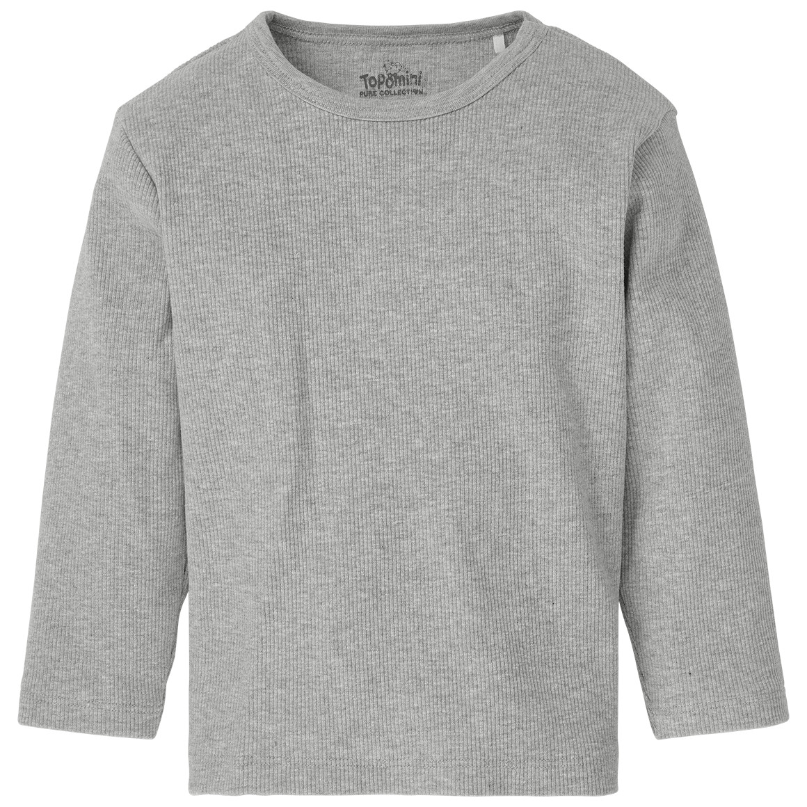 Topomini Pure Collection Newborn Langarmshirt mit Rippstruktur hellgrau