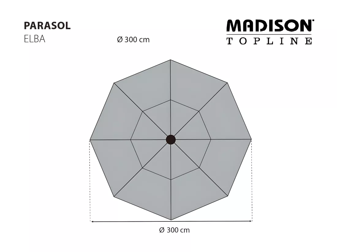 Parasol Elba 300 cm vert