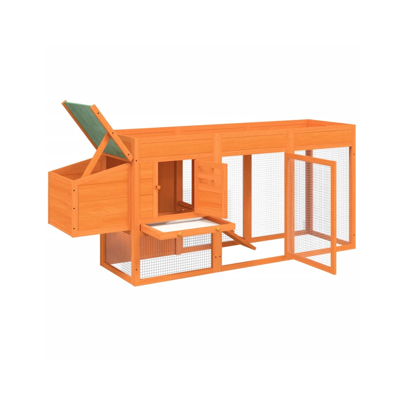 VidaXL Hühnerstall 204 x 50 x 84 cm (L x B x H) naturfarben