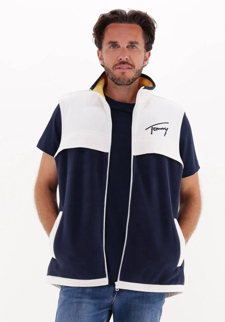 TOMMY JEANS donkerblauwe tommy jeans bodywarmer tjm mix media retro vest