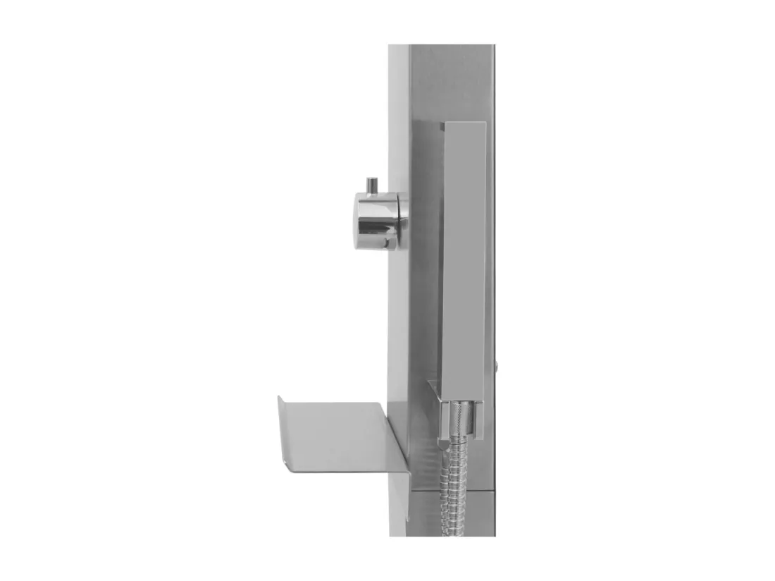Prolenta Premium - Douche d'extérieur avec receveur de douche WPC Acier inoxydable