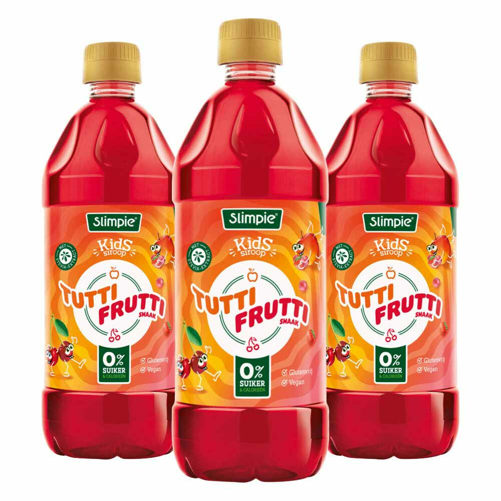 3x Slimpie Siroop Kids Tutti Frutti580 ml
