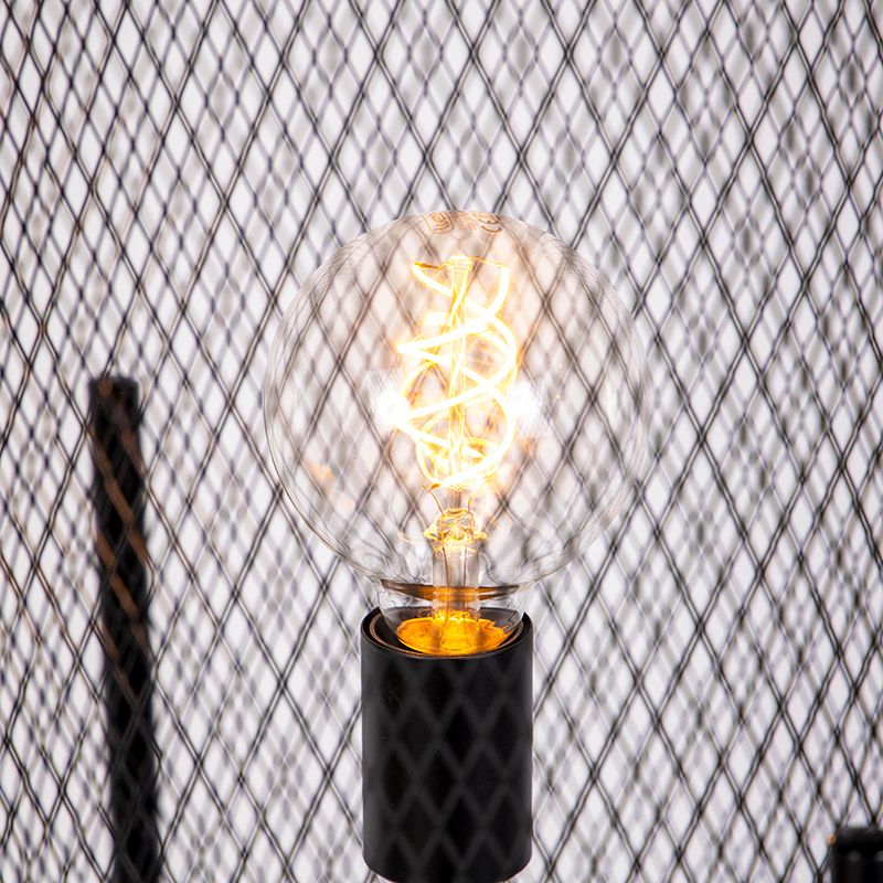 Moderne vloerlamp zwart 135cm - Bliss Mesh