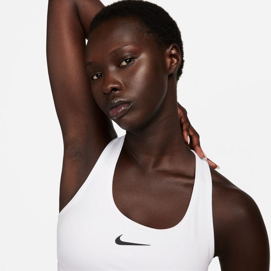 Nike Brassière Dri-FIT Swoosh - Blanc/Noir Femme