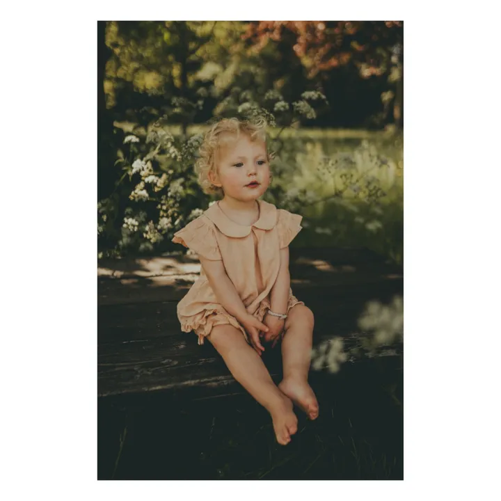 Donsje Blouse en Lin à Volants Mimi | Rose pâle