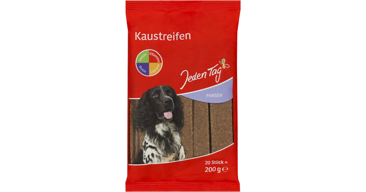 Jeden Tag Kaustreifen mit Pansen 20x 200 gr