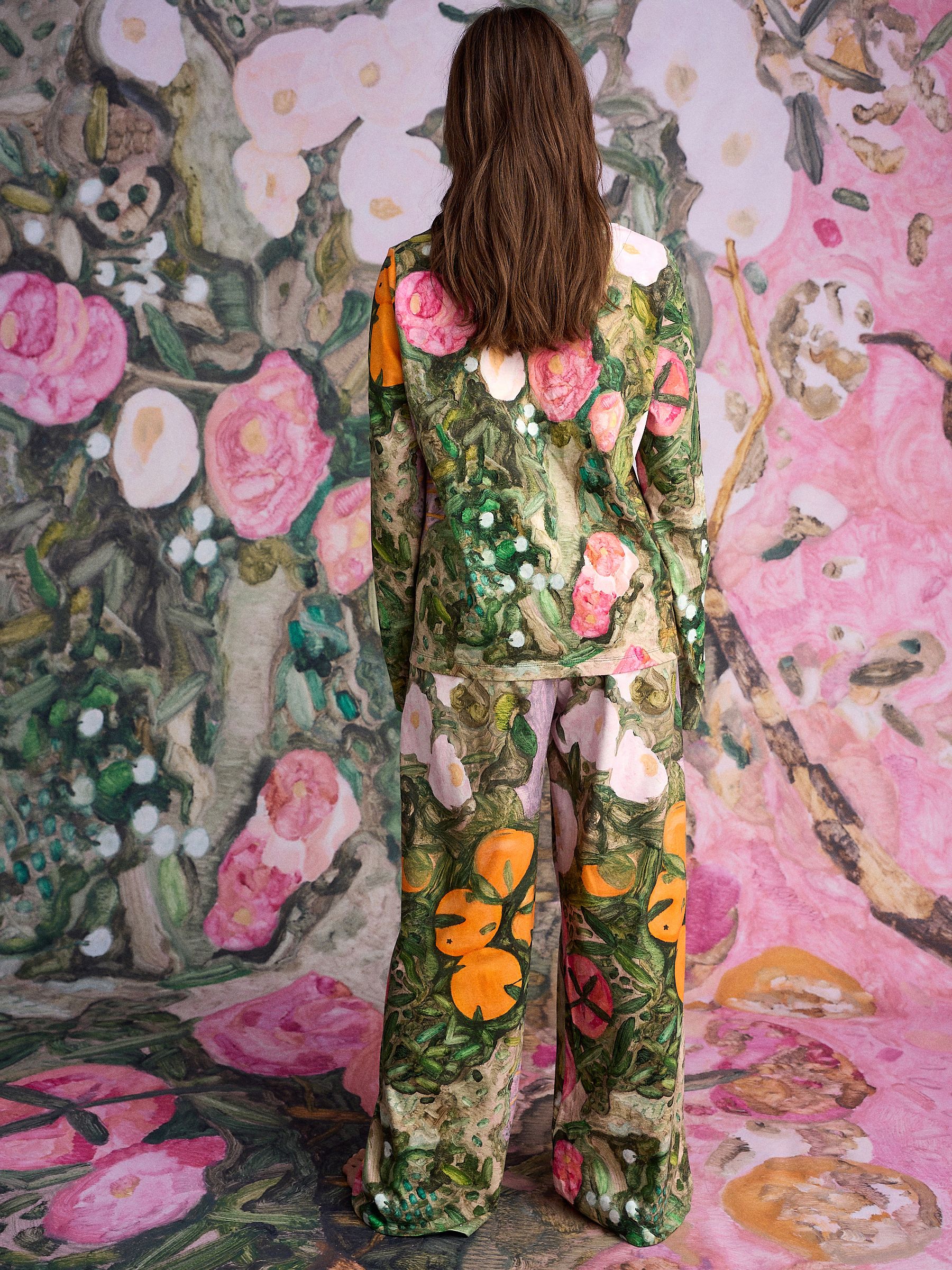 Roze bloemen - Benjamin McGregor Pyjama's met Lange Mouwen