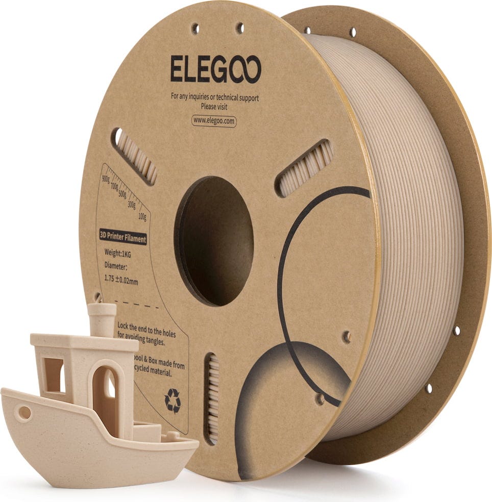 Elegoo  PLA Oak Wood, 1,75 mm / 1000 g    PLA-Filament in natürlicher Holzoptik von Oak Wood