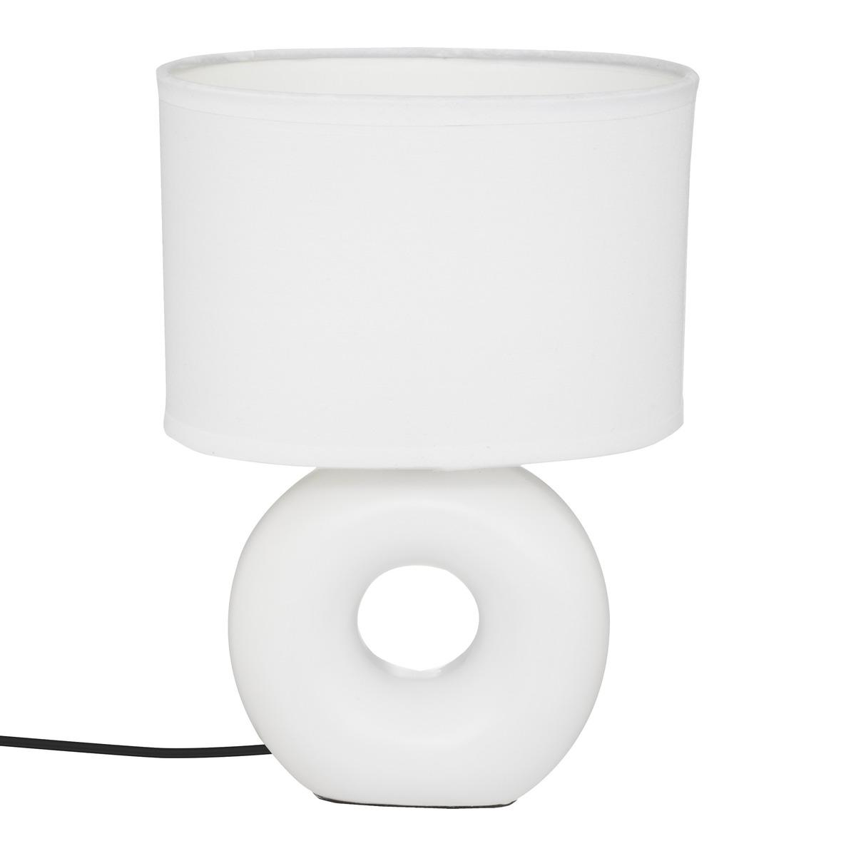 LAMPE RONDE BARU CERAMIQUE BLANC MAT H.25CM