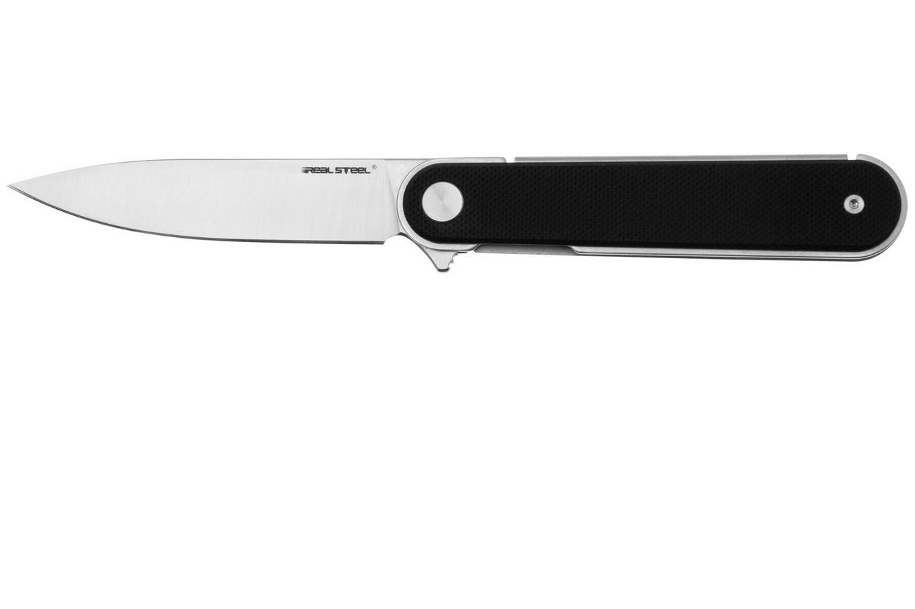 Real Steel Iris Flipper 8061AB Satin 12C27, Black G10, zakmes