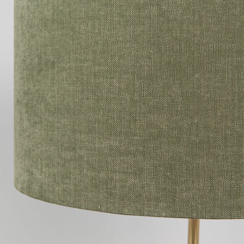 Tafellamp messing met groene kap 35 cm - Kaso