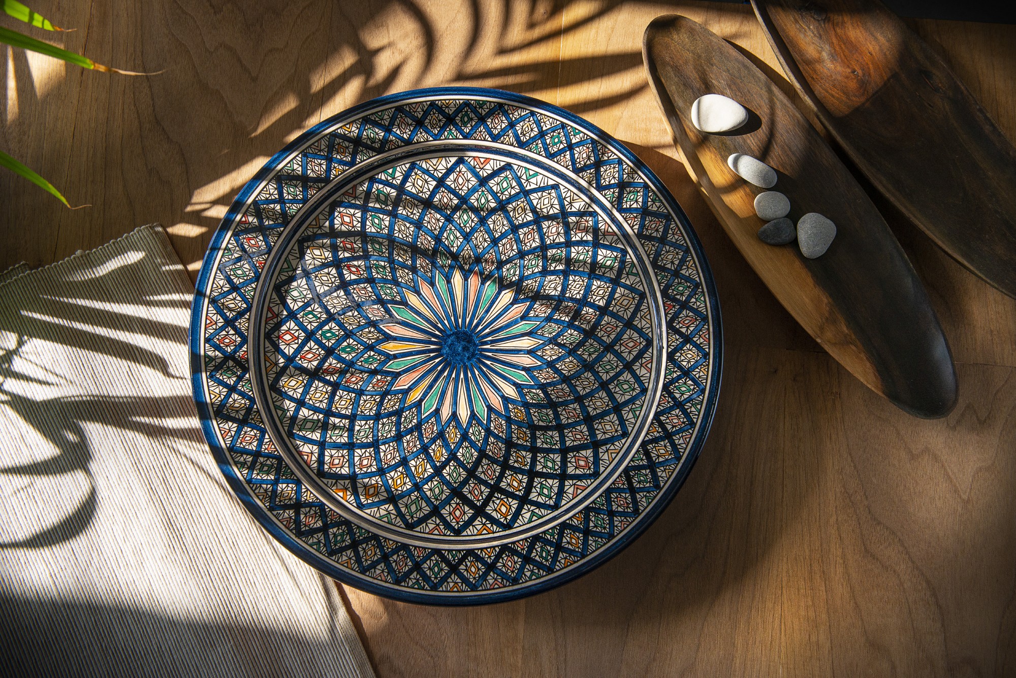 Zierteller, multicolor, Ø 40 cm, H 6 cm von fischer's lagerhaus