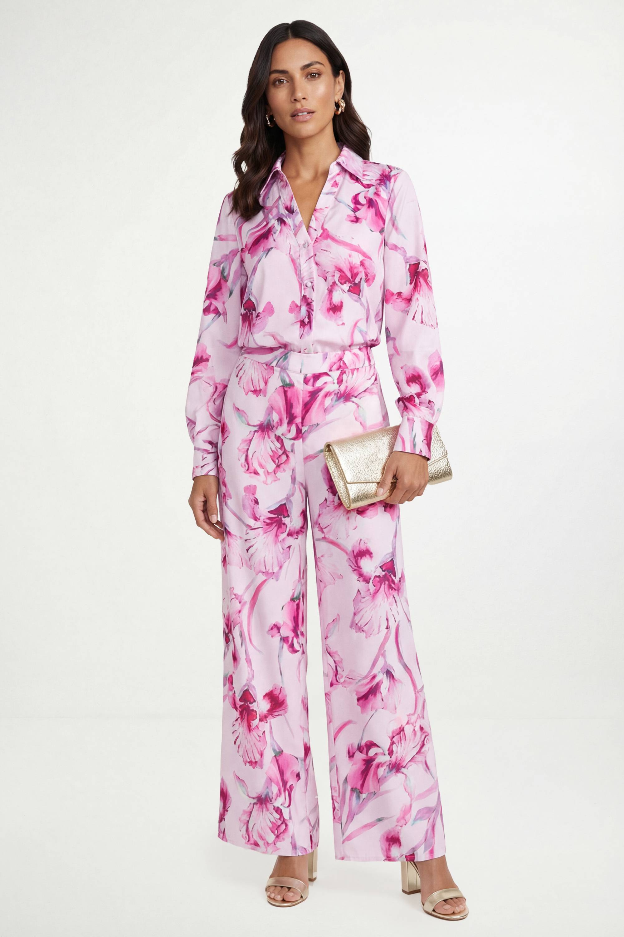 Wallis Pantalon Large En Satin À Imprimé Floral