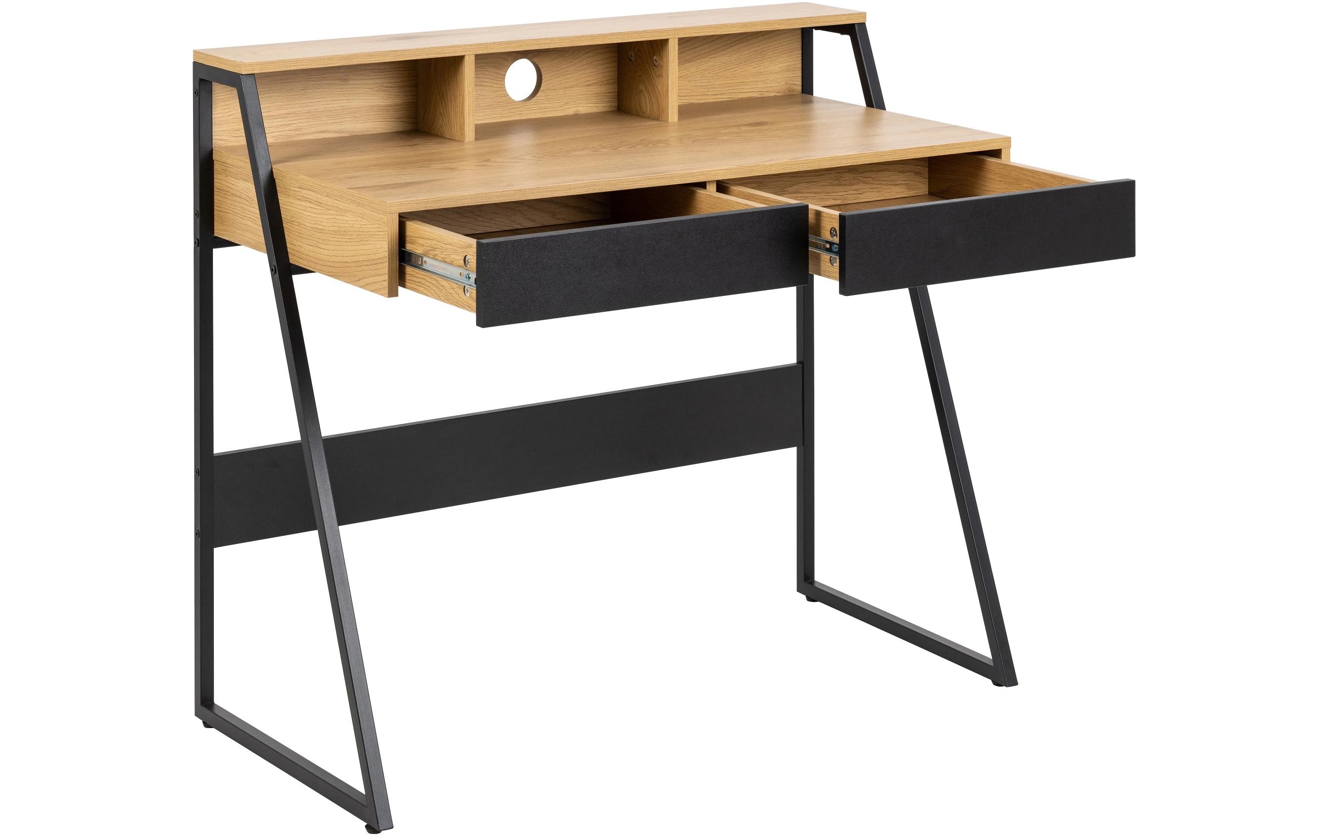 Tisch Reece, Wildeiche / Schwarz<br>Büroschreibtisch