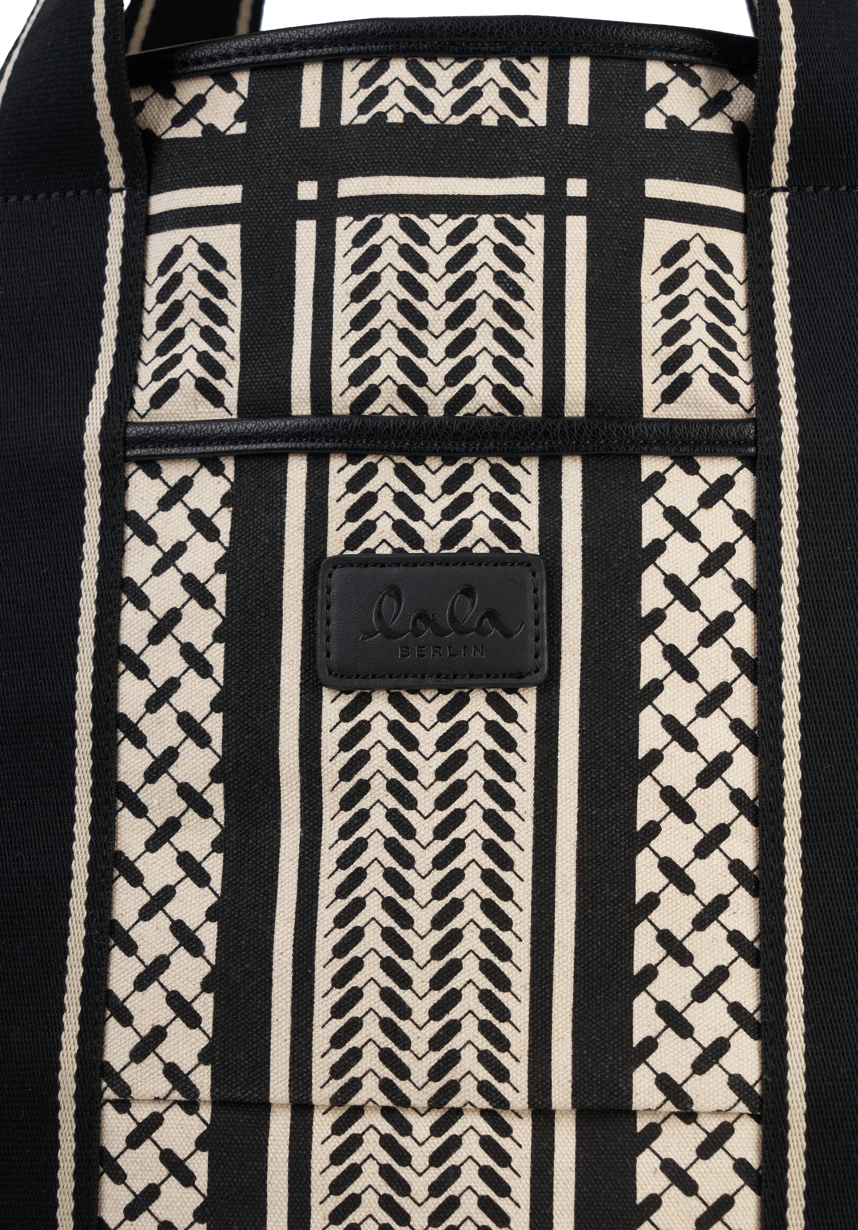 Lala Berlin  Marin East West Tote - heritage stripe black