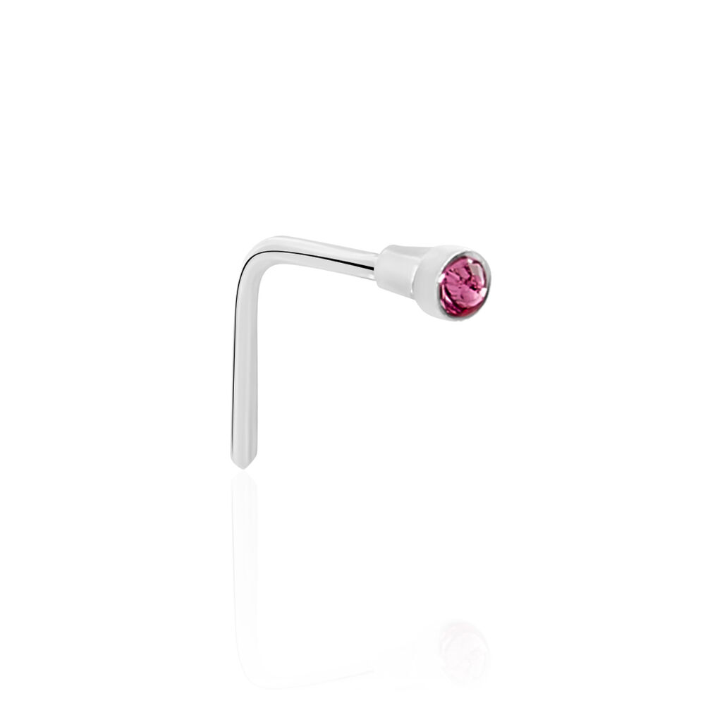 Piercing De Nez Fethi Serti Clos Or Blanc Oxyde De Zirconium