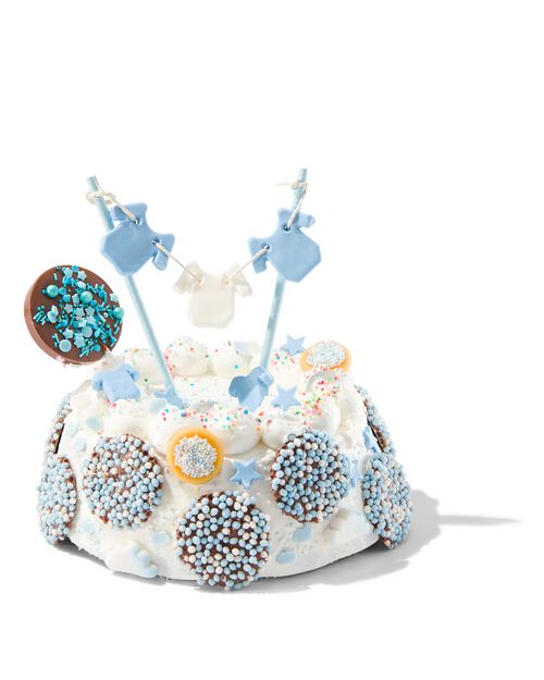 décoration pour gâteau - pastilles en chocolat - fête bébé bleu
