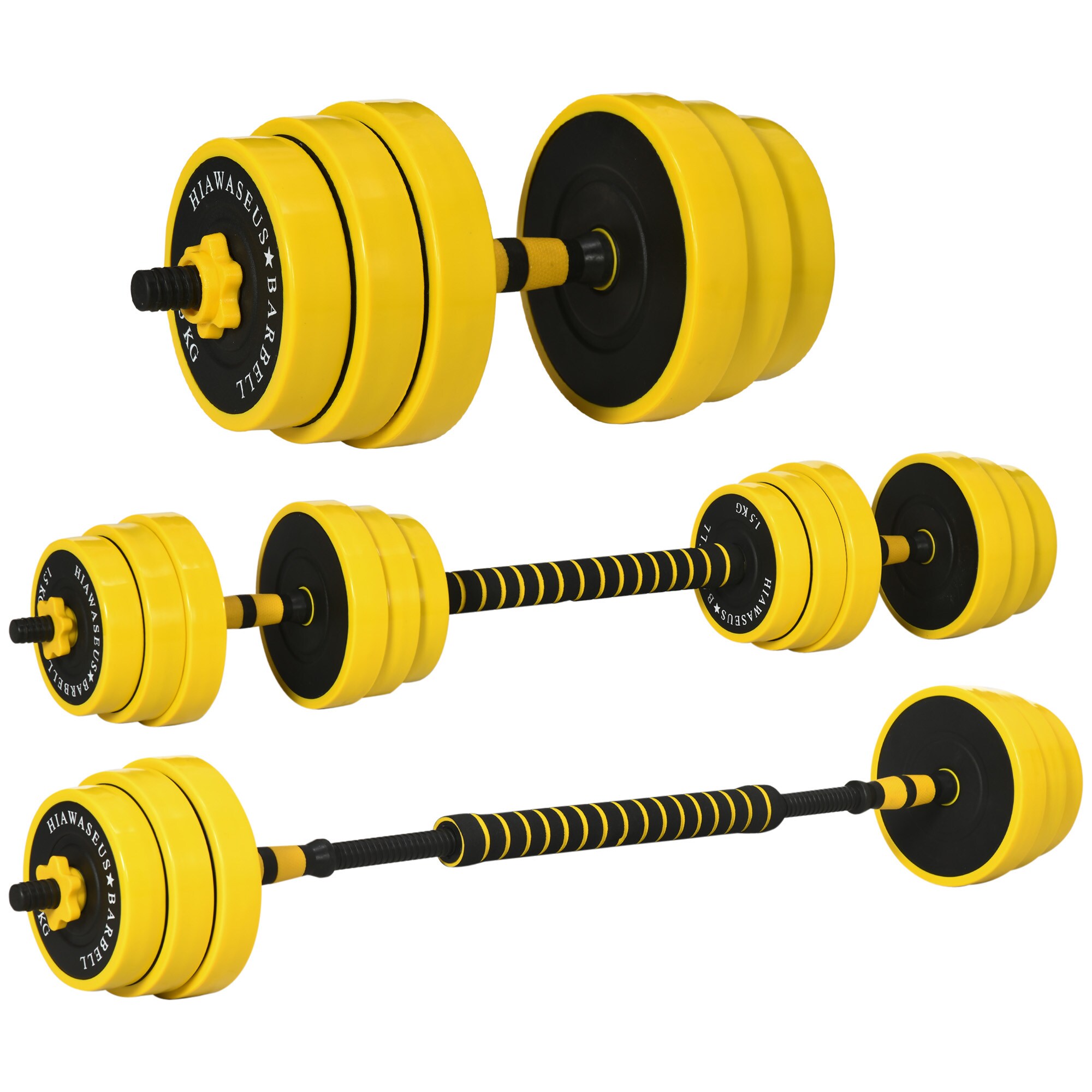 HOMCOM 2-in-1 Hantelset gelb, schwarz