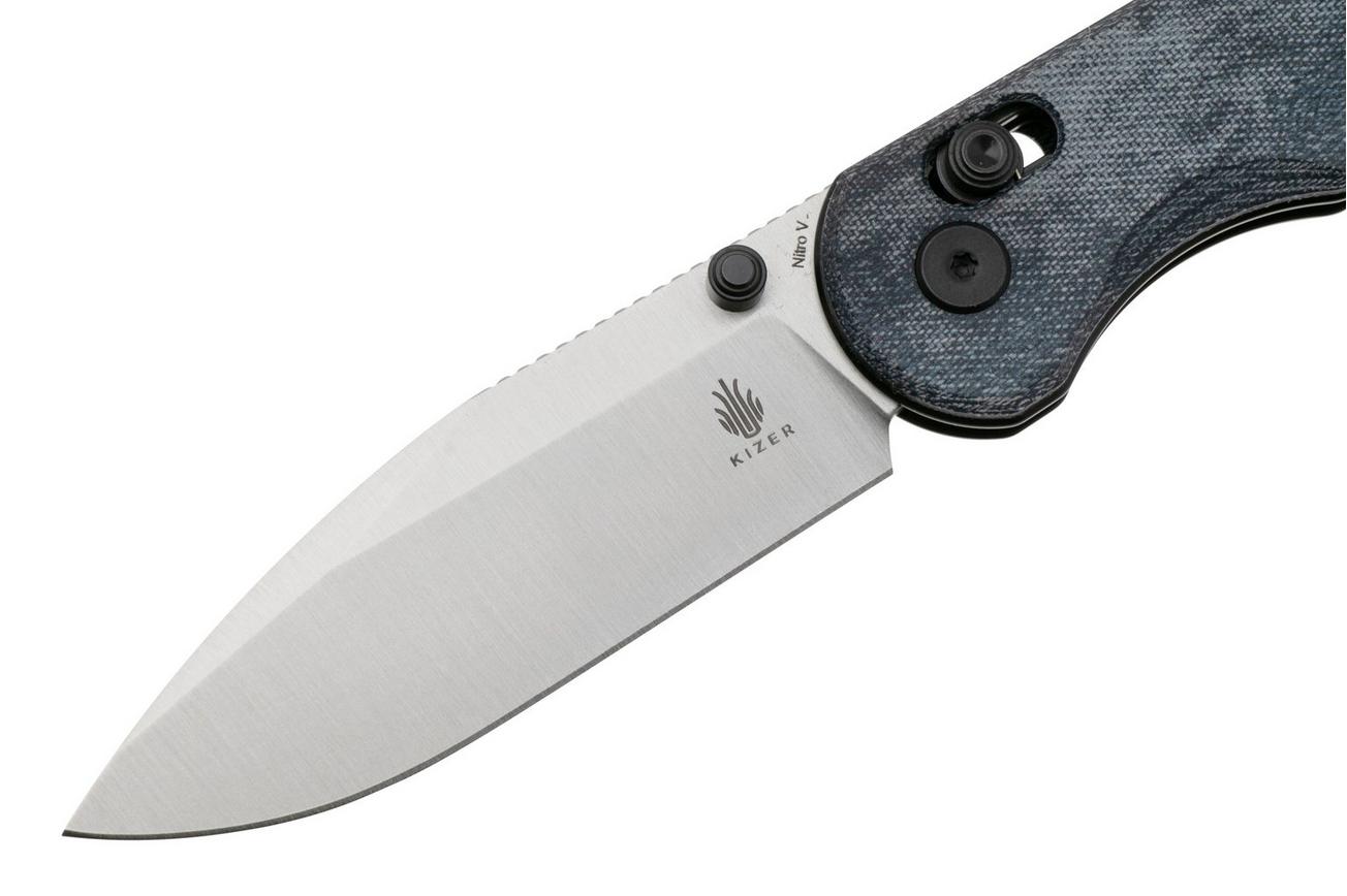 Kizer Vanguard Assassin V3549A2 Satin Nitro V, Denim Micarta, zakmes, Azo design