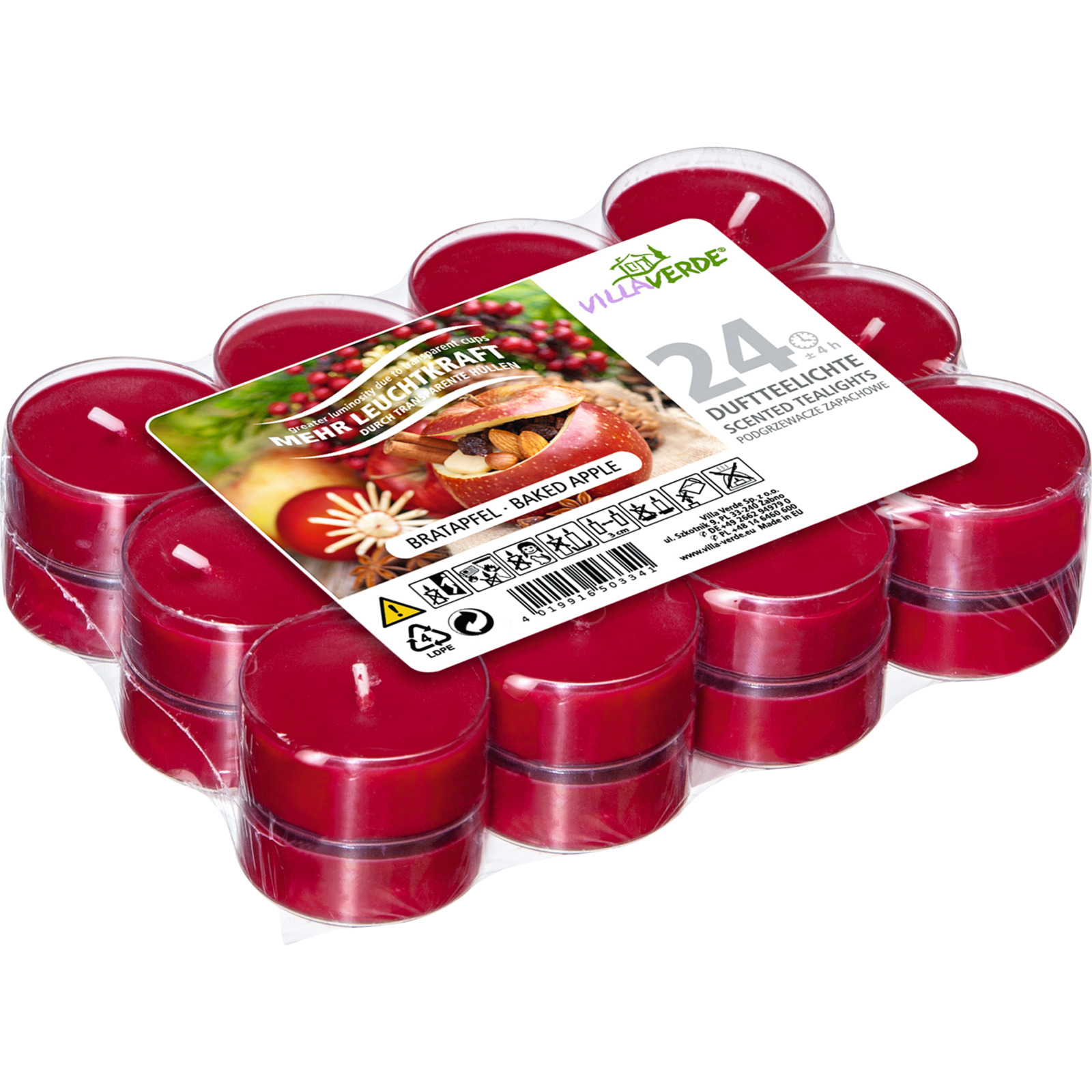 Duftteelichter Bratapfel, 24 Stück