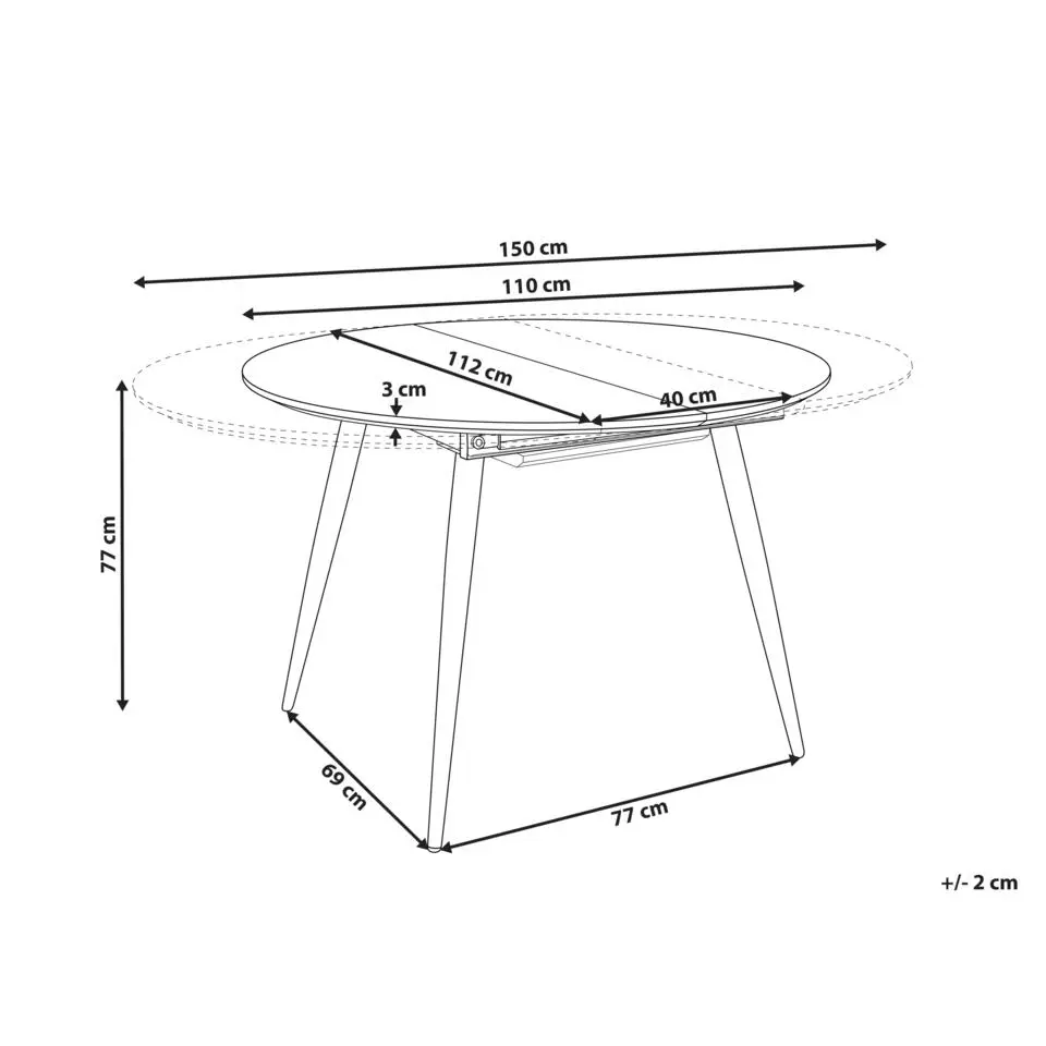 SENIAC - Uitschuifbare eettafel - Lichtbruin - MDF