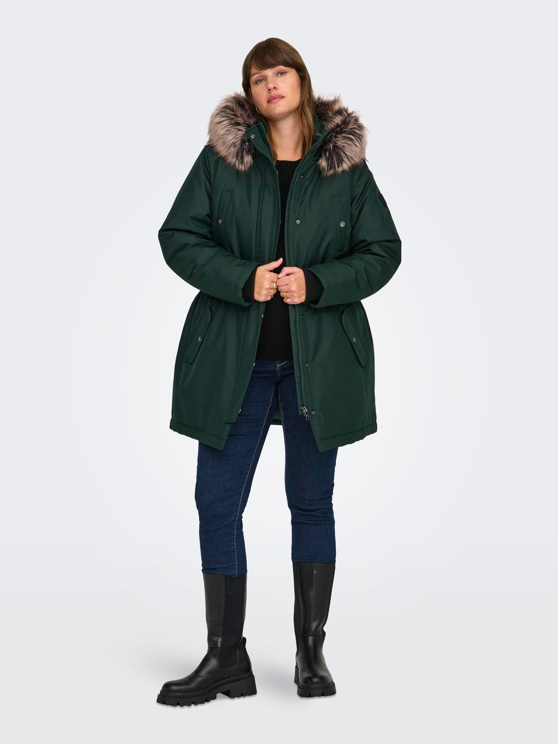 CARIRENA Langer Parka Scarab