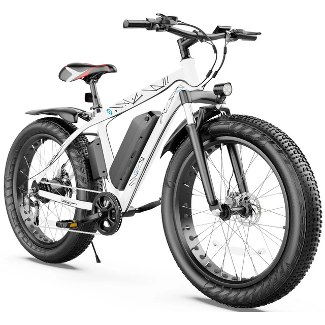 Bicicleta elétrica Gocio 26 4.0 com pneus largos para adultos, 500W, bateria de íon-lítio removível de 48V 13Ah, 7 velocidades profissionais.