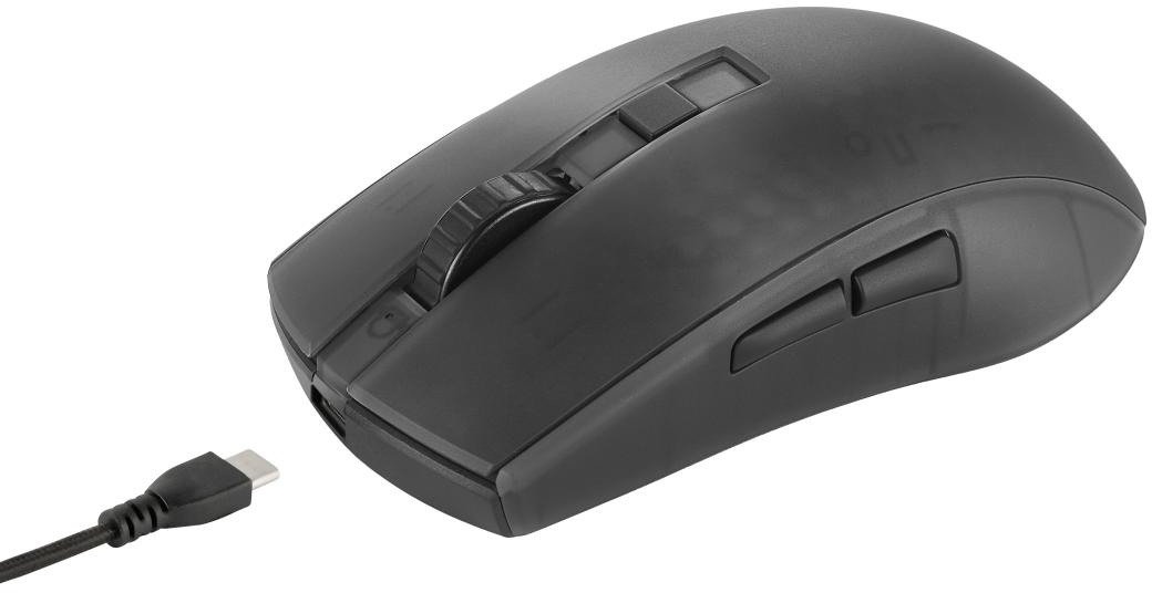 DM320 Optische Transparente Wireless Gaming Maus 10000 DPI   RGB Beleuchtung (Windows) (GAM-145) - Schwarz