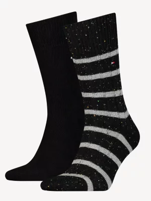Pacote com 2 pares de meias clássicas listradas