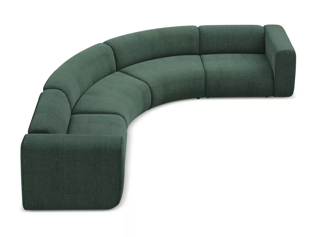 Canapé d'angle modulable en tissu chenille - vert - EKAHI