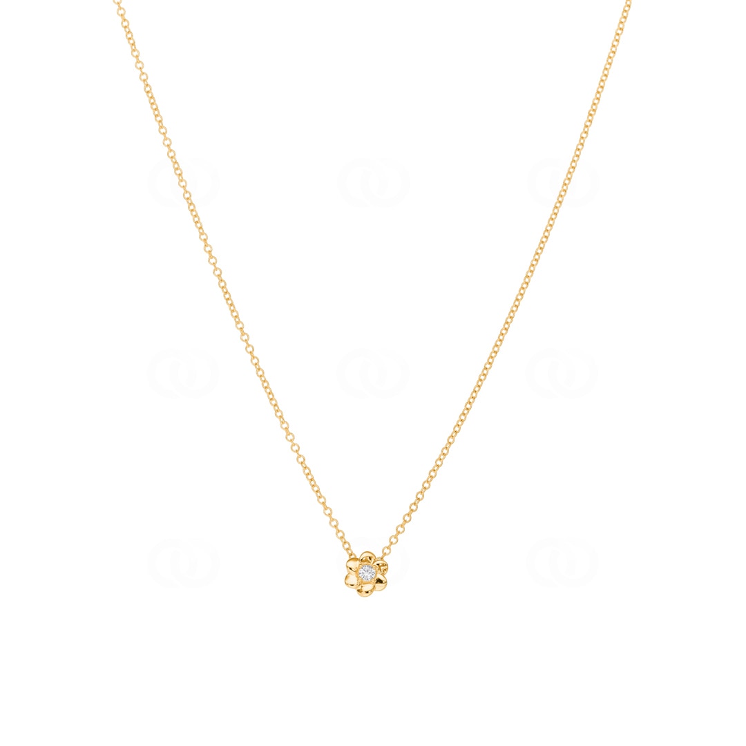 Collier mit Anhänger 750/18 K Gelbgold mit Diamant 0.04ct H/Si