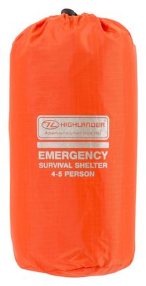 Tente d'urgence Highlander Abri de survie d'urgence 4-5 personnes-Orange