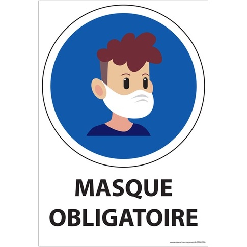 Panneau Port du masque obligatoire Young - Vertical - A4 ou A5 - A5 - Vinyle
