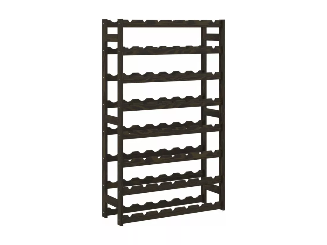 Casier à bouteilles pour 56 bouteilles noir bois pin solide
