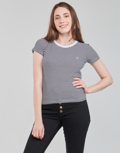 Guess - ES SS GUESS LOGO BABY TEE - Noir / Blanc